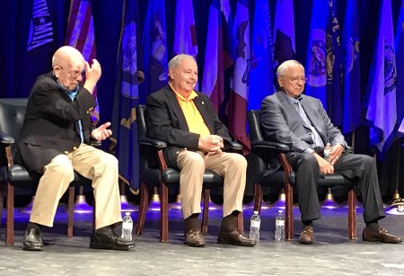 Everett Alvarez Jr. was joined Tuesday afternoon by fellow Vietnam aviators Capt. John Nicholson Jr. and Cmdr. Ronald V. Bock, both of whom flew with the former POW on the day he was shot down.